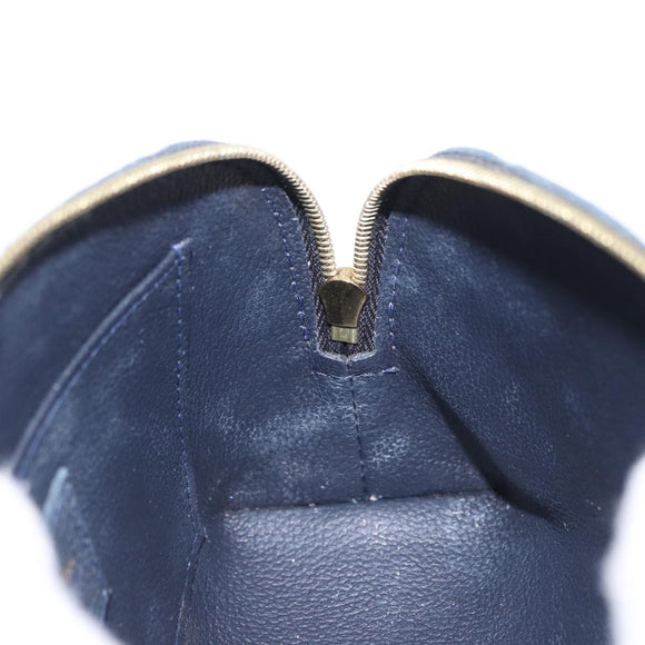 LOUIS VUITTON Monogram Empreinte Pochette Cosmetic PM Navy M69413 LV Auth ka5873