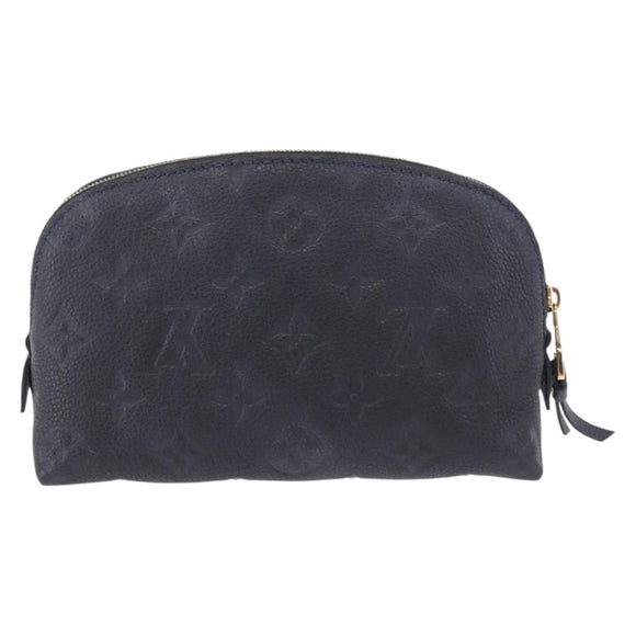 LOUIS VUITTON Monogram Empreinte Pochette Cosmetic PM Navy M69413 LV Auth ka5873