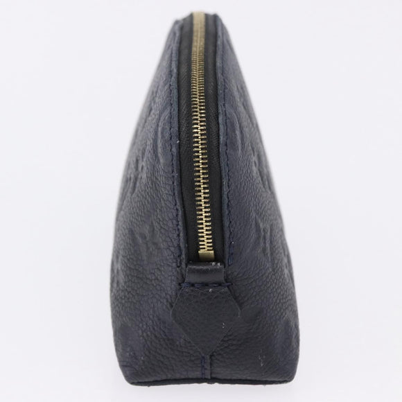 LOUIS VUITTON Monogram Empreinte Pochette Cosmetic PM Navy M69413 LV Auth ka5873