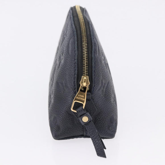 LOUIS VUITTON Monogram Empreinte Pochette Cosmetic PM Navy M69413 LV Auth ka5873