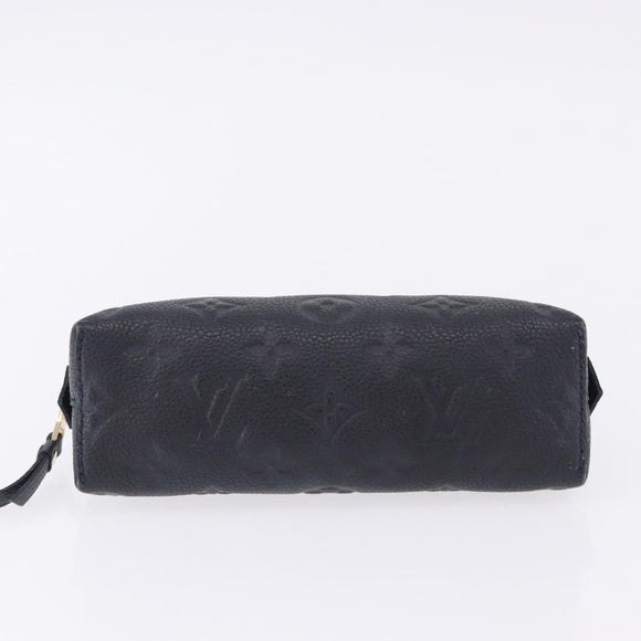 LOUIS VUITTON Monogram Empreinte Pochette Cosmetic PM Navy M69413 LV Auth ka5873