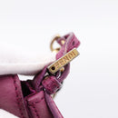 FENDI Mamma Baguette Hand Bag Leather Purple Gold Auth ka5874A-14