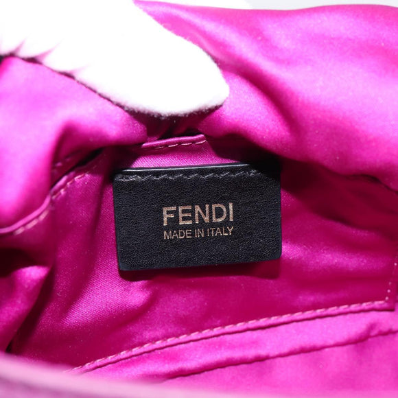 FENDI Mamma Baguette Hand Bag Leather Purple Gold Auth ka5874A