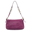 FENDI Mamma Baguette Hand Bag Leather Purple Gold Auth ka5874A-3