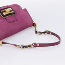 FENDI Mamma Baguette Hand Bag Leather Purple Gold Auth ka5874A-7
