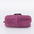 FENDI Mamma Baguette Hand Bag Leather Purple Gold Auth ka5874A-9