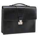 CARTIER Business Bag Leather Black Gold Auth ka5875-1