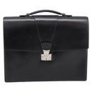CARTIER Business Bag Leather Black Gold Auth ka5875-2