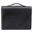 CARTIER Business Bag Leather Black Gold Auth ka5875-3