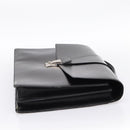 CARTIER Business Bag Leather Black Gold Auth ka5875-5