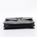 CARTIER Business Bag Leather Black Gold Auth ka5875-9