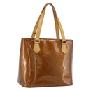 LOUIS VUITTON Monogram Vernis Houston Hand Bag Bronze M91122 LV Auth ka5876-1