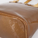 LOUIS VUITTON Monogram Vernis Houston Hand Bag Bronze M91122 LV Auth ka5876-14