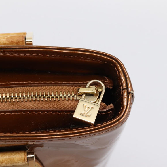 LOUIS VUITTON Monogram Vernis Houston Hand Bag Bronze M91122 LV Auth ka5876