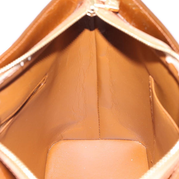 LOUIS VUITTON Monogram Vernis Houston Hand Bag Bronze M91122 LV Auth ka5876