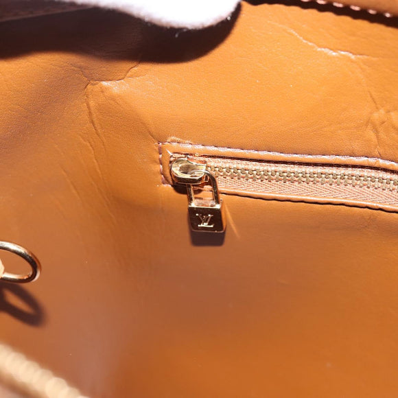 LOUIS VUITTON Monogram Vernis Houston Hand Bag Bronze M91122 LV Auth ka5876
