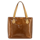 LOUIS VUITTON Monogram Vernis Houston Hand Bag Bronze M91122 LV Auth ka5876-13