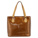 LOUIS VUITTON Monogram Vernis Houston Hand Bag Bronze M91122 LV Auth ka5876-2