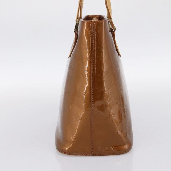 LOUIS VUITTON Monogram Vernis Houston Hand Bag Bronze M91122 LV Auth ka5876