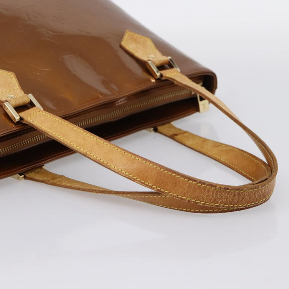 LOUIS VUITTON Monogram Vernis Houston Hand Bag Bronze M91122 LV Auth ka5876
