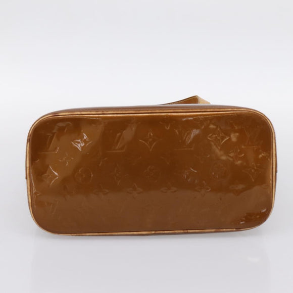 LOUIS VUITTON Monogram Vernis Houston Hand Bag Bronze M91122 LV Auth ka5876