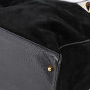 GUCCI Bamboo Hand Bag Suede 2way Black Gold 002 2855 0322 0 Auth ka5877-12