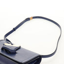 LOEWE Barcelona Shoulder Bag Leather Blue Gold Auth ka587V-14