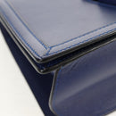 LOEWE Barcelona Shoulder Bag Leather Blue Gold Auth ka587V-12