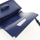 LOEWE Barcelona Shoulder Bag Leather Blue Gold Auth ka587V-22