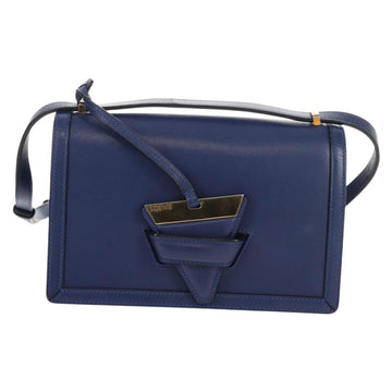 LOEWE Barcelona Shoulder Bag Leather Blue Gold Auth ka587V - 0