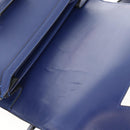 LOEWE Barcelona Shoulder Bag Leather Blue Gold Auth ka587V-20