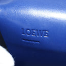 LOEWE Barcelona Shoulder Bag Leather Blue Gold Auth ka587V-21