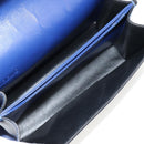 LOEWE Barcelona Shoulder Bag Leather Blue Gold Auth ka587V-22