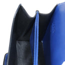 LOEWE Barcelona Shoulder Bag Leather Blue Gold Auth ka587V-25