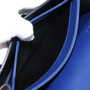 LOEWE Barcelona Shoulder Bag Leather Blue Gold Auth ka587V-25