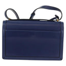 LOEWE Barcelona Shoulder Bag Leather Blue Gold Auth ka587V-3