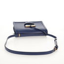 LOEWE Barcelona Shoulder Bag Leather Blue Gold Auth ka587V-7