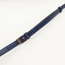 LOEWE Barcelona Shoulder Bag Leather Blue Gold Auth ka587V-8