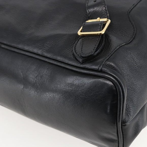 GUCCI Bamboo Backpack Leather Black Gold 003 2058 0016 Auth ka588