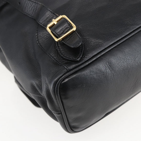 GUCCI Bamboo Backpack Leather Black Gold 003 2058 0016 Auth ka588