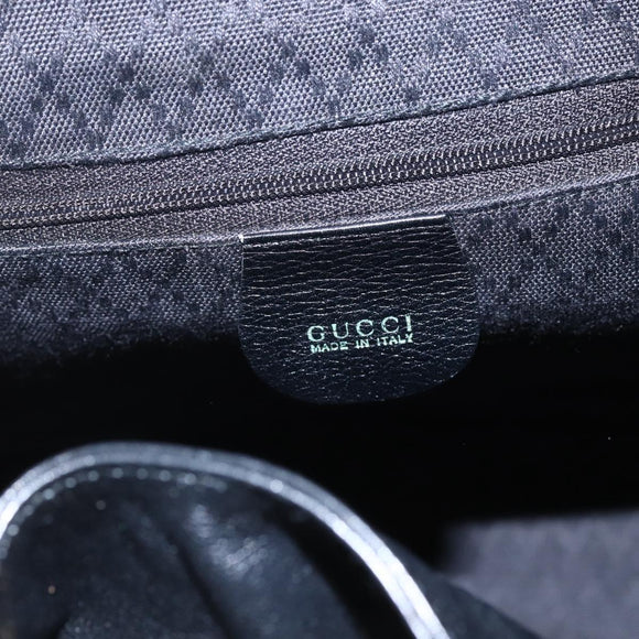 GUCCI Bamboo Backpack Leather Black Gold 003 2058 0016 Auth ka588