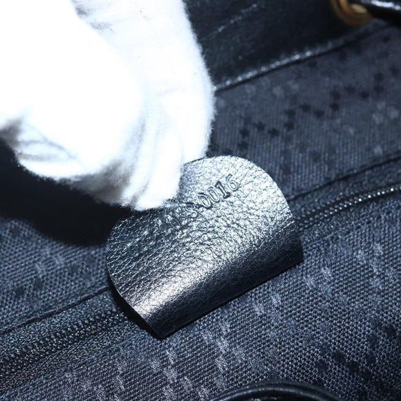 GUCCI Bamboo Backpack Leather Black Gold 003 2058 0016 Auth ka588