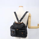 GUCCI Bamboo Backpack Leather Black Gold 003 2058 0016 Auth ka588-27