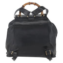 GUCCI Bamboo Backpack Leather Black Gold 003 2058 0016 Auth ka588-3