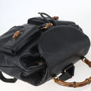GUCCI Bamboo Backpack Leather Black Gold 003 2058 0016 Auth ka588-6