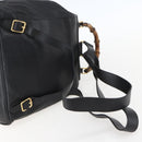 GUCCI Bamboo Backpack Leather Black Gold 003 2058 0016 Auth ka588-9