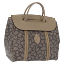 SAINT LAURENT Hand Bag Leather PVC Beige Auth ka5883-1