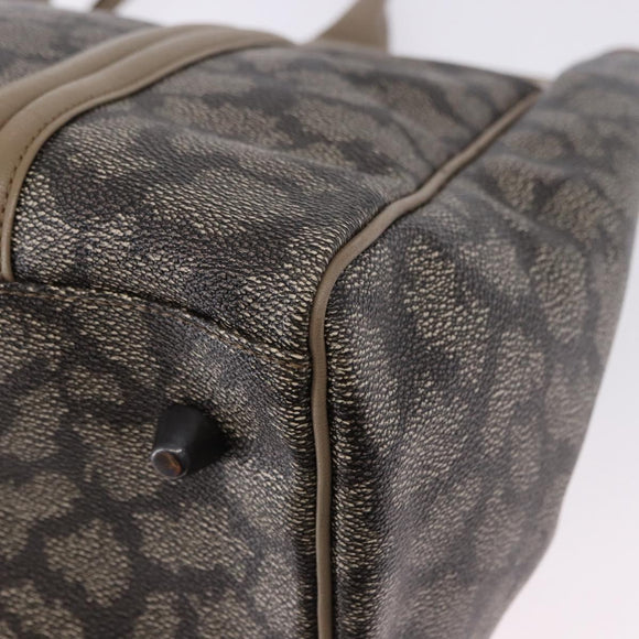SAINT LAURENT Hand Bag Leather PVC Beige Auth ka5883