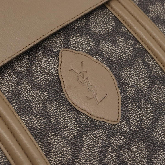 SAINT LAURENT Hand Bag Leather PVC Beige Auth ka5883