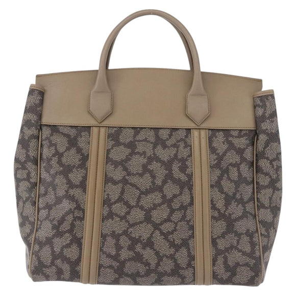 SAINT LAURENT Hand Bag Leather PVC Beige Auth ka5883